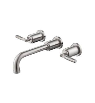 Flusso 250.1950BN Two Handle Wall Mounted Bathroom Faucet in Brushed Nickel PVD