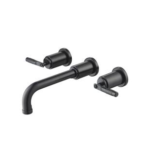 Flusso 250.1950MB Two Handle Wall Mounted Bathroom Faucet in Matte Black