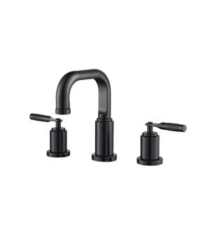 Flusso 250.2000MB Three Hole 8" Widespread Two Handle Bathroom Faucet in Matte Black