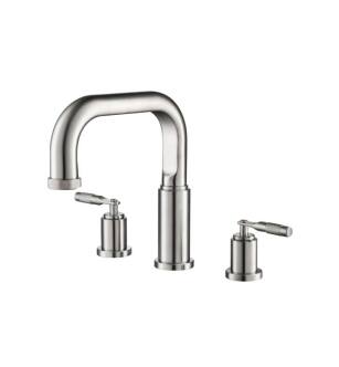 Flusso 250.2410BN 3 Hole Deck Mount Roman Tub Faucet in Brushed Nickel PVD