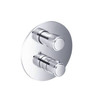 Flusso 250.4420CP 3/4" Thermostatic Valve And Trim With 2 Way Diverter And 2 Outputs in Chrome