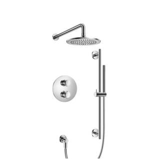 Flusso 250.7100CP Two Output Shower Set With Shower Head, Hand Held And Slide Bar in Chrome
