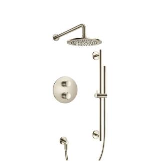 Flusso 250.7100BN Two Output Shower Set With Shower Head, Hand Held And Slide Bar in Brushed Nickel PVD