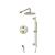 Isenberg 250.7100BN Two Output Shower Set With Shower Head, Hand Held And Slide Bar in Brushed Nickel PVD