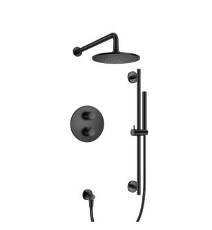 Isenberg 250.7100MB Two Output Shower Set With Shower Head, Hand Held And Slide Bar in Matte Black