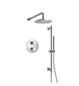 Flusso 250.7125CP Two Output Shower Set With Shower Head, Hand Held And Slide Bar in Chrome