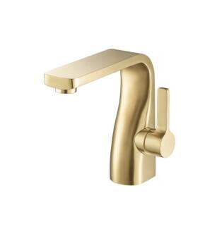 Flusso 260.1000SB Single Hole Bathroom Faucet in Satin Brass PVD