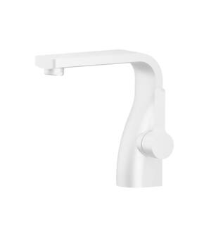 Flusso 260.1000GW Single Hole Bathroom Faucet in Gloss White