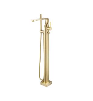 Isenberg 260.1165SB Freestanding Floor Mount Tub Filler With Hand Shower in Satin Brass PVD