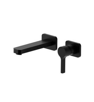 Flusso 260.1800GB Single Handle Wall Mounted Bathroom Faucet in Gloss Black