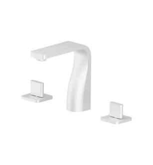 Flusso 260.2000GW Three Hole 8" Widespread Two Handle Bathroom Faucet in Gloss White