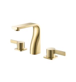 Flusso 260.2001SB Three Hole 8" Widespread Two Handle Bathroom Faucet in Satin Brass PVD