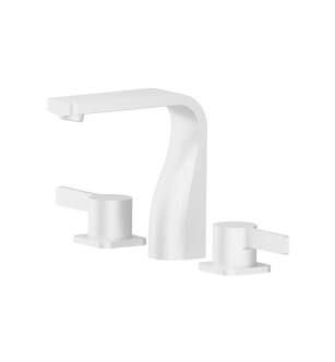 Flusso 260.2001GW Three Hole 8" Widespread Two Handle Bathroom Faucet in Gloss White