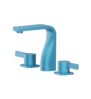 Flusso 260.2001SKB Three Hole 8" Widespread Two Handle Bathroom Faucet in Sky Blue