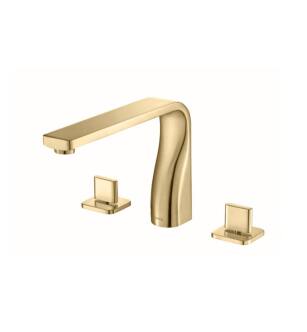Flusso 260.2410SB 3 Hole Deck Mount Roman Tub Faucet in Satin Brass PVD