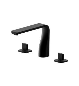 Flusso 260.2410GB 3 Hole Deck Mount Roman Tub Faucet in Gloss Black