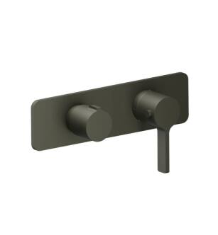 Flusso 260.2693GMG 3/4" Horizontal Thermostatic Shower Valve And Trim With 1 Ouptut in Gun Metal Gray
