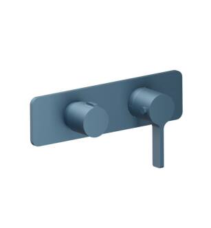 Flusso 260.2693BP 3/4" Horizontal Thermostatic Shower Valve And Trim With 1 Ouptut in Blue Platinum