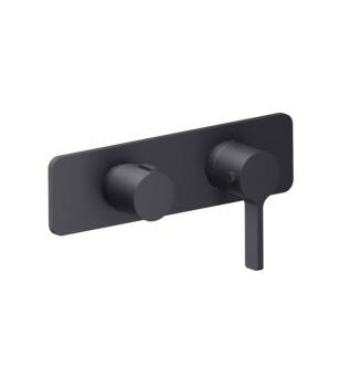 Flusso 260.2693DG 3/4" Horizontal Thermostatic Shower Valve And Trim With 1 Ouptut in Dark Gray