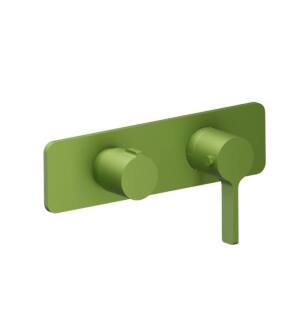 Flusso 260.2693IG 3/4" Horizontal Thermostatic Shower Valve And Trim With 1 Ouptut in Flusso Green