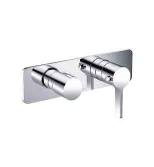 Flusso 260.2705CP 3/4" Horizontal Thermostatic Shower Valve And Trim With 3 Outputs in Chrome