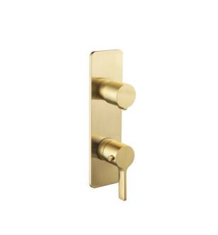 Flusso 260.2720SB 3/4" Horizontal Thermostatic Shower Valve And Trim With 1 Output in Satin Brass PVD