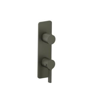 Flusso 260.2720GMG 3/4" Horizontal Thermostatic Shower Valve And Trim With 1 Output in Gun Metal Gray