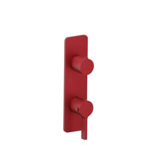 Flusso 260.2720CR 3/4" Horizontal Thermostatic Shower Valve And Trim With 1 Output in Crimson