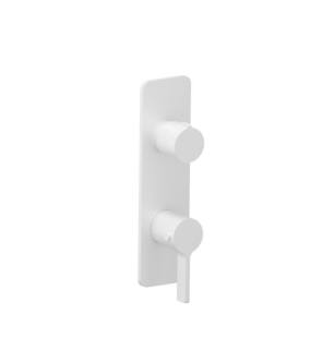 Flusso 260.2720GW 3/4" Horizontal Thermostatic Shower Valve And Trim With 1 Output in Gloss White