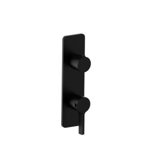 Flusso 260.2720GB 3/4" Horizontal Thermostatic Shower Valve And Trim With 1 Output in Gloss Black