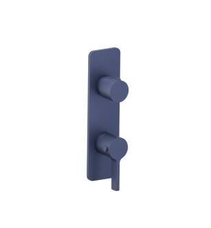 Flusso 260.2720NB 3/4" Horizontal Thermostatic Shower Valve And Trim With 1 Output in Navy Blue