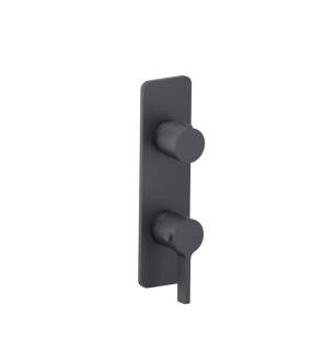Flusso 260.2720DG 3/4" Horizontal Thermostatic Shower Valve And Trim With 1 Output in Dark Gray