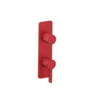 Flusso 260.2720DR 3/4" Horizontal Thermostatic Shower Valve And Trim With 1 Output in Deep Red