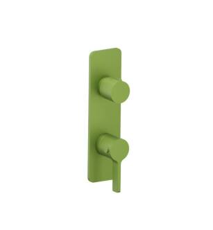 Flusso 260.2720IG 3/4" Horizontal Thermostatic Shower Valve And Trim With 1 Output in Flusso Green