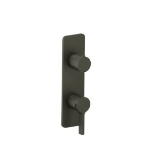 Flusso 260.2720DGR 3/4" Horizontal Thermostatic Shower Valve And Trim With 1 Output in Dark Green