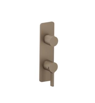 Flusso 260.2720DT 3/4" Horizontal Thermostatic Shower Valve And Trim With 1 Output in Dark Tan