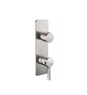 Flusso 260.2780BN 3/4" Thermostatic Shower Valve And Trim With 3 Outputs in Brushed Nickel PVD