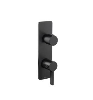 Flusso 260.2780MB 3/4" Thermostatic Shower Valve And Trim With 3 Outputs in Matte Black