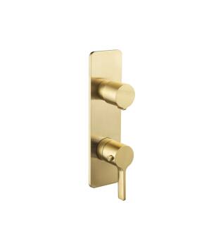 Flusso 260.2780SB 3/4" Thermostatic Shower Valve And Trim With 3 Outputs in Satin Brass PVD