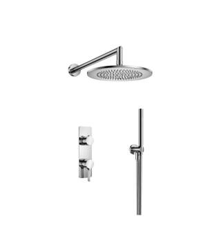 Flusso 260.7250CP Two Output Shower Set With Shower Head And Hand Held in Chrome