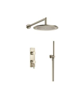 Flusso 260.7250BN Two Output Shower Set With Shower Head And Hand Held in Brushed Nickel PVD