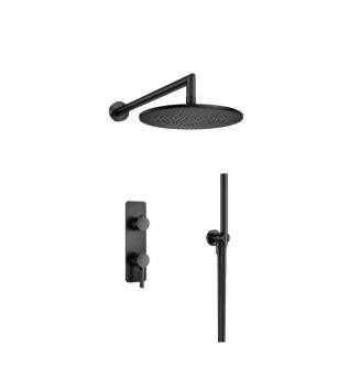Flusso 260.7250MB Two Output Shower Set With Shower Head And Hand Held in Matte Black