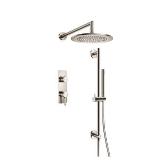 Flusso 260.7350PN Two Output Shower Set With Shower Head, Hand Held And Slide Bar in Polished Nickel PVD
