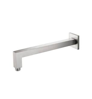 Flusso HS1001SABN 12" Wall Mount Square Shower Arm With Flange in Brushed Nickel PVD