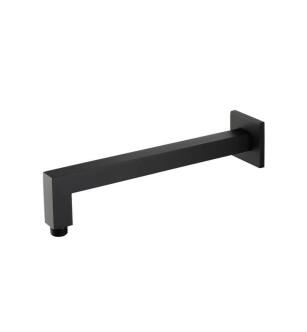 Flusso HS1001SAMB 12" Wall Mount Square Shower Arm With Flange in Matte Black