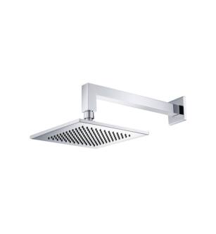 Flusso HS1001WCP 8" Solid Brass Rainhead With 12" Wall Mount Shower Arm in Chrome