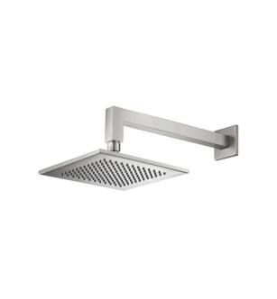 Flusso HS1001WBN 8" Solid Brass Rainhead With 12" Wall Mount Shower Arm in Brushed Nickel PVD