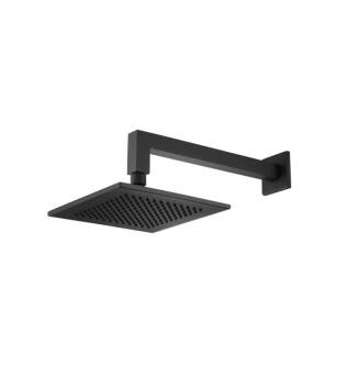Flusso HS1001WMB 8" Solid Brass Rainhead With 12" Wall Mount Shower Arm in Matte Black