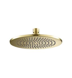 Flusso HS1002ASB 8" Round Solid Brass Rainhead in Satin Brass PVD