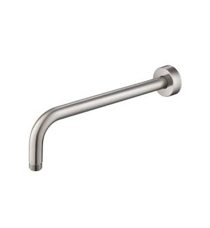 Flusso HS1002SABN 12" Wall Mount Round Shower Arm With Flange in Brushed Nickel PVD